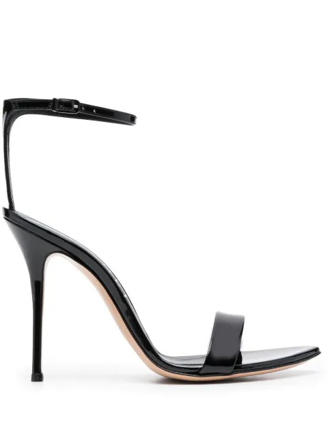 Casadei patent leather 115mm sandals Black 1L070V1001T0394