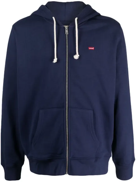 Levi's logo-patch zip-up hoodie Blue 34584