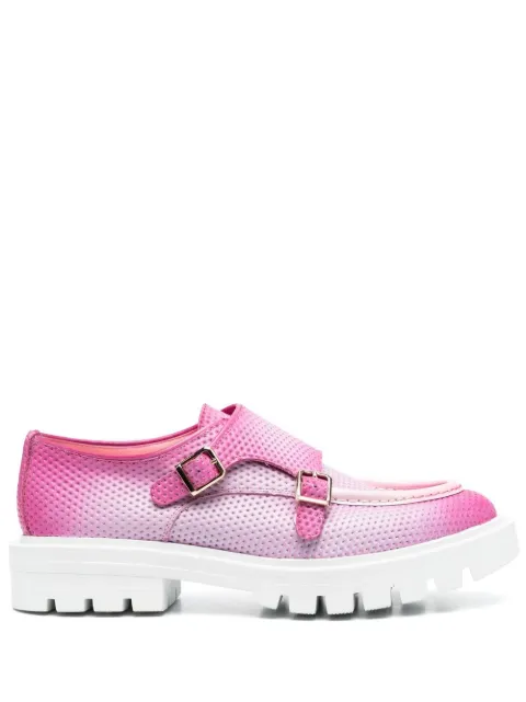 Santoni leather double-buckle loafers Pink WUCU70420BIASHFAQ39