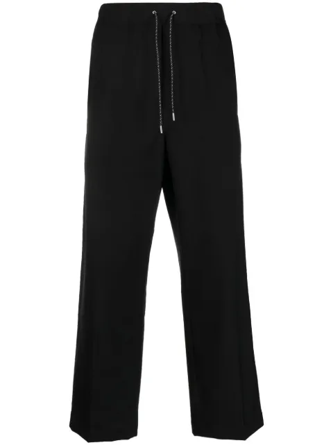 OAMC drawstring-fastening cotton trousers Black 23E28OAU48LANOA028