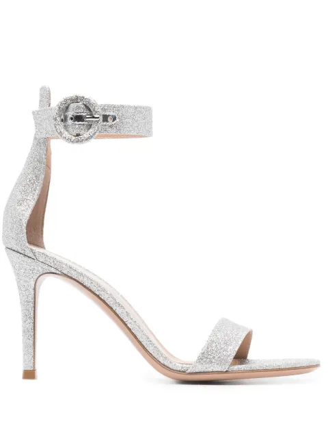 Gianvito Rossi Portofino 85mm glitter sandals Silver G6095385RICSTH