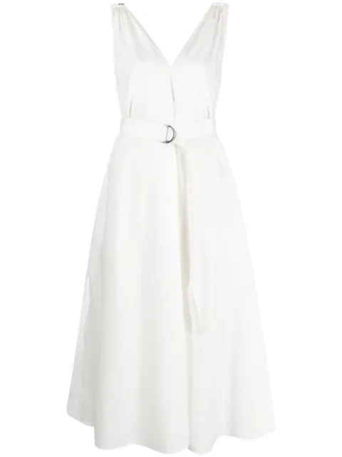 Brunello Cucinelli belted V-neck dress White M0F79A5092C600