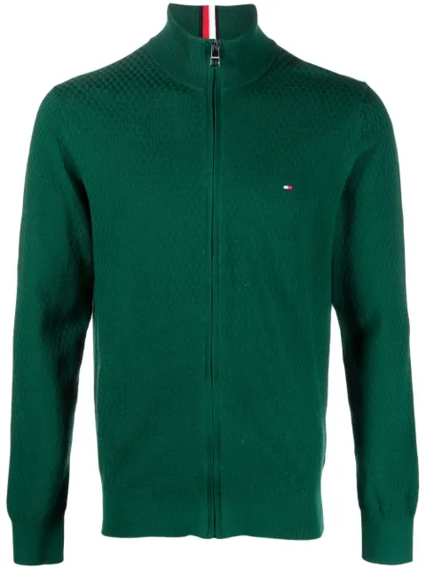 Tommy Hilfiger zip-through cotton jacket Green MW0MW29030