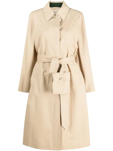 Woolrich x Daniëlle Cathari flap-pouch belted trench coat Neutrals CFWWOU0938FRUT33294377