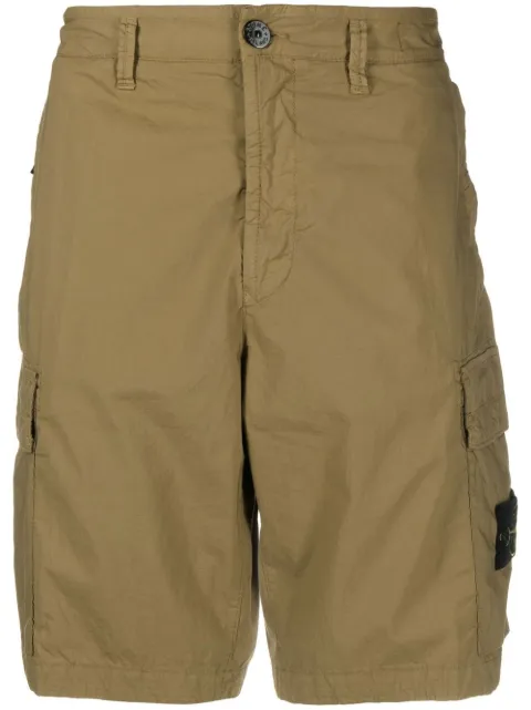 Stone Island side logo-patch bermuda shorts Brown 1015L0803