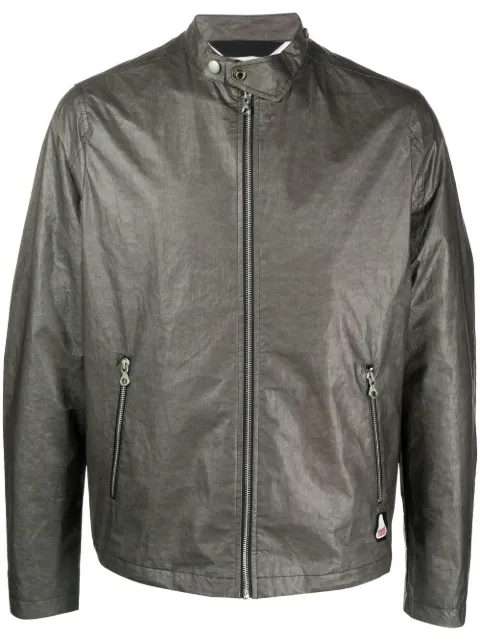 Diesel crinkle-effect zip-up jacket Green A085040DMAJ
