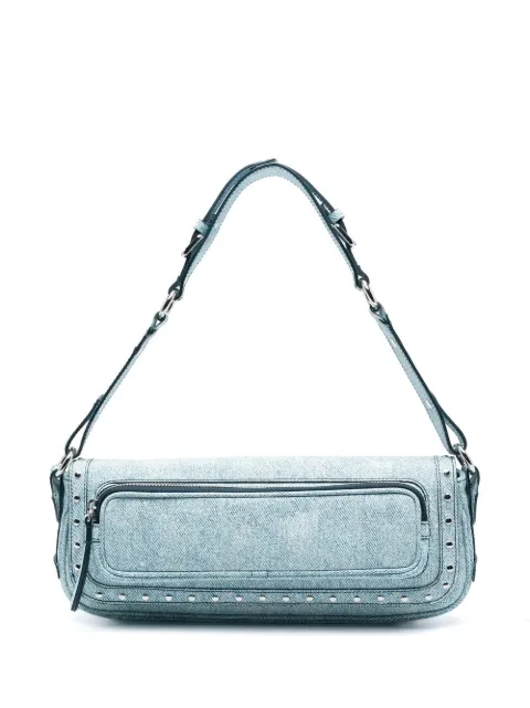BY FAR Maddy studded shoulder bag Blue 23CRMDDSDNMLMED