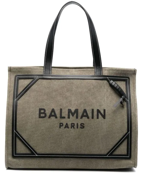 Balmain B-Army canvas tote bag Green DN1FF810TDVY