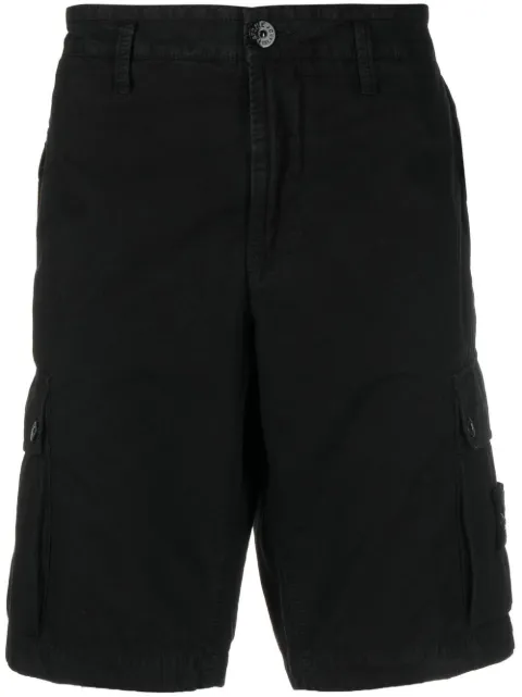 Stone Island Compass-patch cargo shorts Black L1S15L100019S00WA
