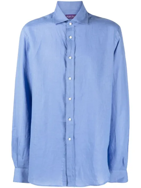 Ralph Lauren Purple Label long-sleeved linen shirt Blue 790587253008