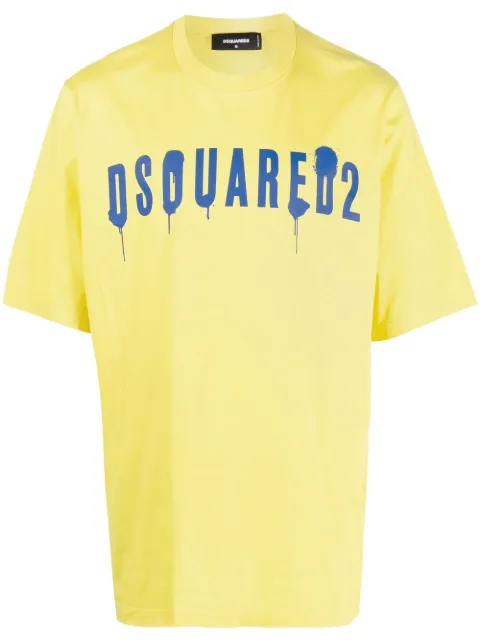 DSQUARED2 logo-print crew-neck T-shirt Yellow S71GD1268S22427