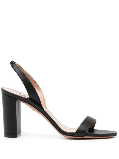 Aquazzura 95mm open-toe leather sandals Black SNBMIDS0NAP000
