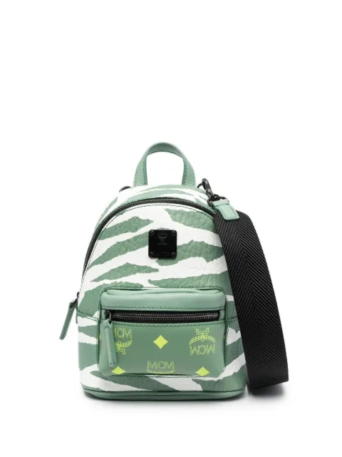MCM animal-print leather backpack Green MMRDSVE01