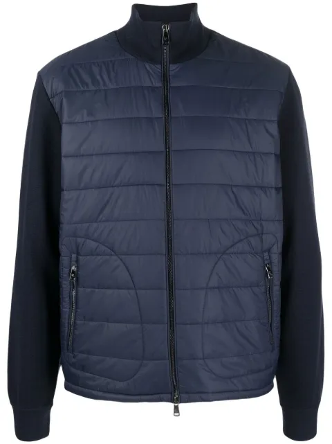 Ralph Lauren Purple Label zip-front padded-panel sweater Blue 790714515002