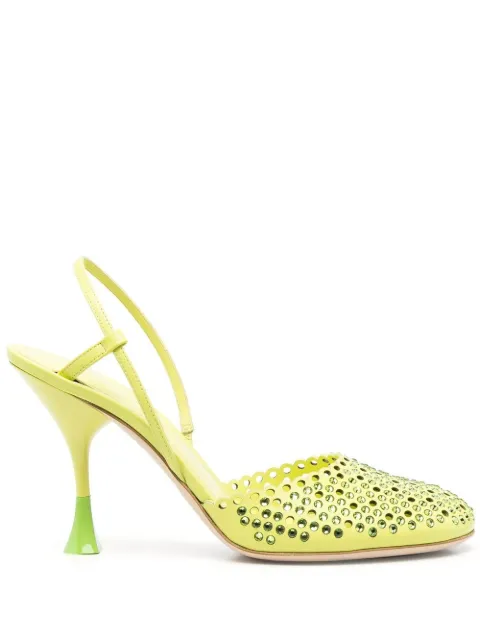 3juin rhinestones-embellishment high heels Green 323S5002R0776202