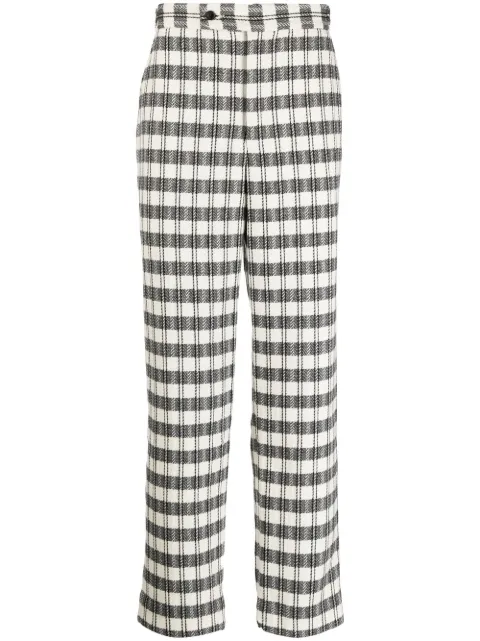 BODE geometric-pattern regular trousers White MRF22BT056