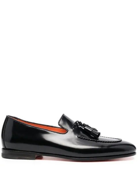 Santoni leather tassel-detail loafers Black MCNC18458SA4BPOHN01