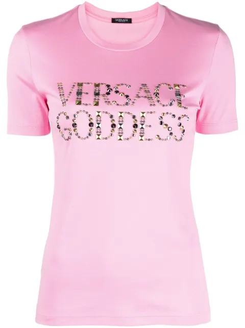 Versace logo-embellished T-shirt Pink 10091991A06207