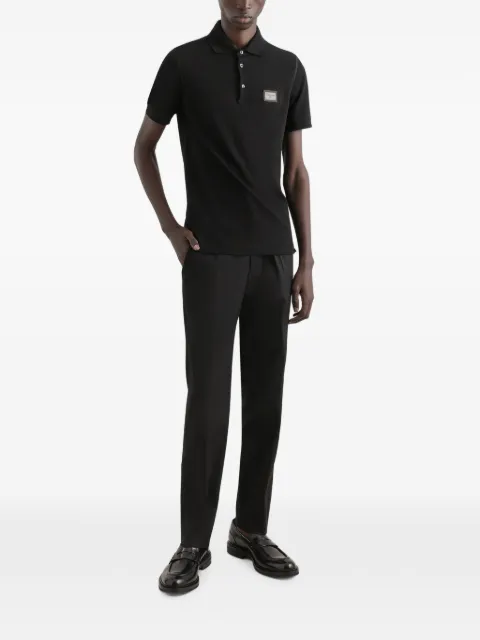 Dolce & Gabbana logo-tag tailored trousers Black GVB6ETFUFMJ