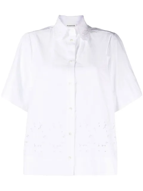 P.A.R.O.S.H. broderie-anglaise short-sleeve shirt White D381145CHRISTEL