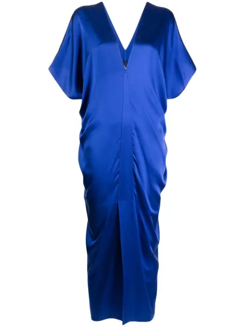 VOZ kaftan-style silk dress Blue VD59SAPPHIRE