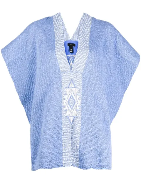 VOZ wide-sleeve knitted top Blue VM88COTTONPERIWINKLEIVORY