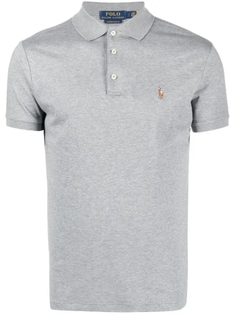 Polo Ralph Lauren logo-embroidered cotton polo shirt Grey 710713130007
