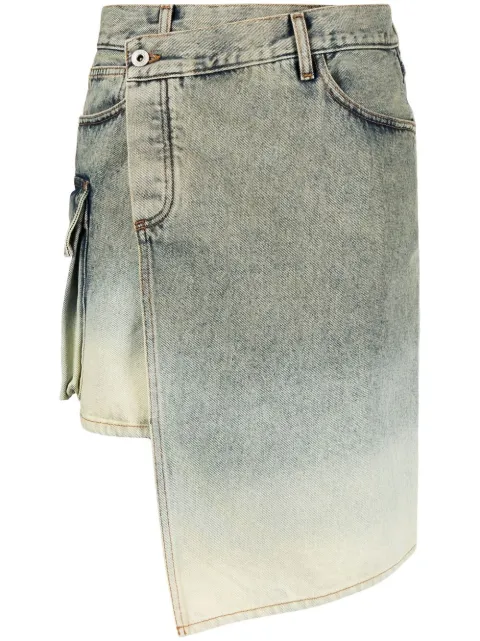 Off-White asymmetric denim skirt Green OWYF017S23DEN0025100