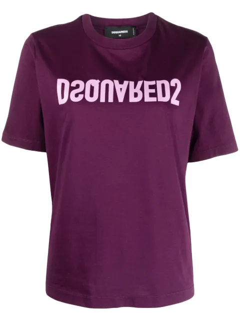 DSQUARED2 D2 Reverse logo-print T-shirt Purple S75GD0331S22427