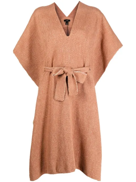 VOZ Solid tied-waist kaftan Brown VM87COPPER
