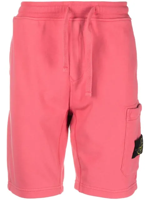 Stone Island Compass-patch cotton shorts Pink 101564651