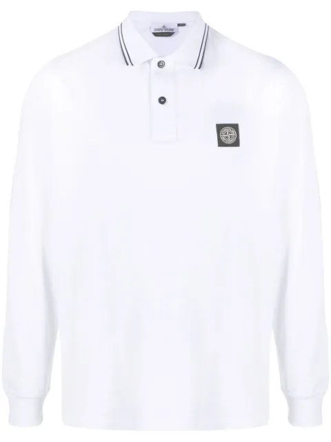 Stone Island Compass-motif polo shirt White L2S152200012S0018