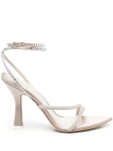 3juin crystal-embellished 65mm sandals Neutrals GIGLIOSS23095