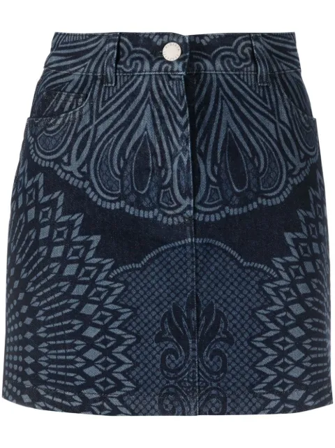 Alberta Ferretti patterned-jacquard skirt Blue J01261678