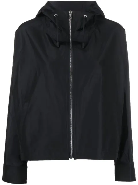 Yves Salomon zip-up hooded jacket Blue 23EYV02561CTEW