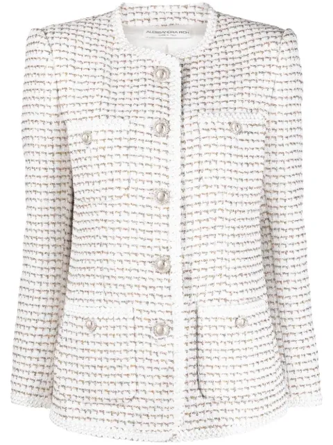 Alessandra Rich round-neck buttoned jacket White FAB3168