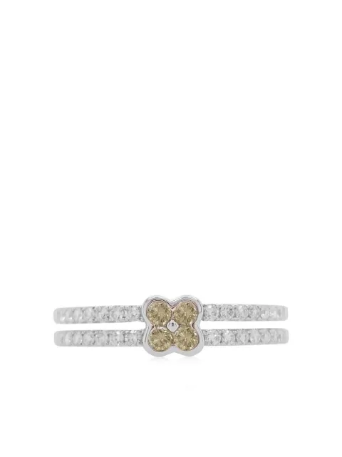 HYT Jewelry clove-shape diamond-embellishment ring Silver R837HR