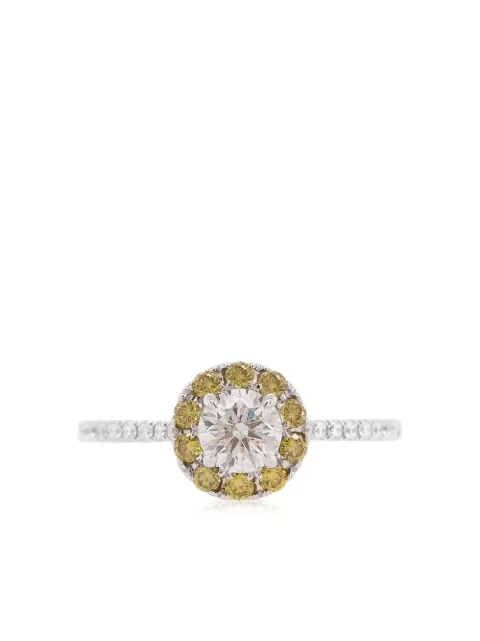 HYT Jewelry 18kt white gold diamond ring Silver R863HR