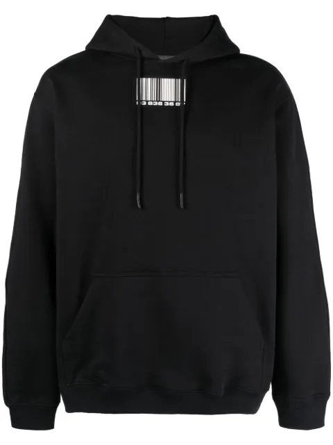 VTMNTS logo-patch long-sleeve hoodie Black VL16HD100L1605