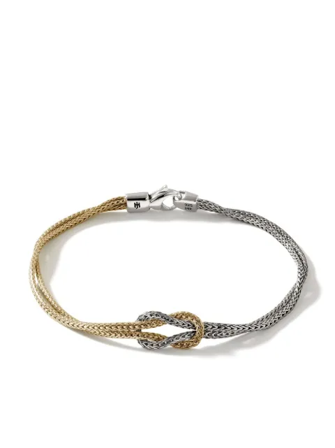 John Hardy 14kt yellow gold and silver Manah 1.8mm double-row bracelet Silver BUZZ900776