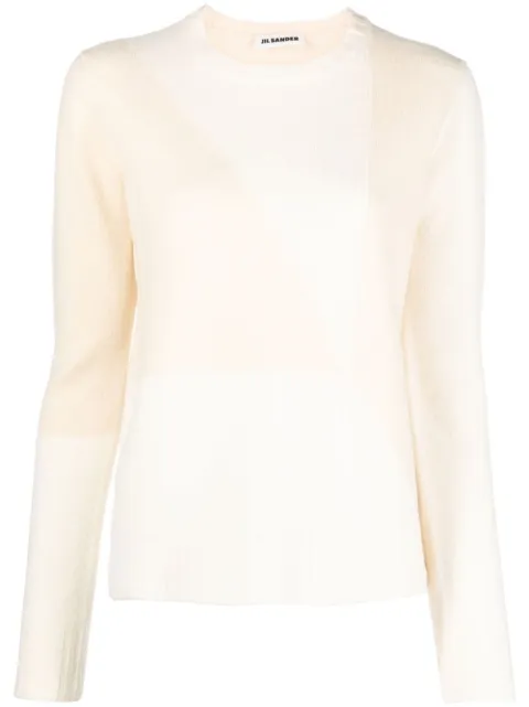 Jil Sander two-tone knitted jumper Neutrals J52GP0007J14593