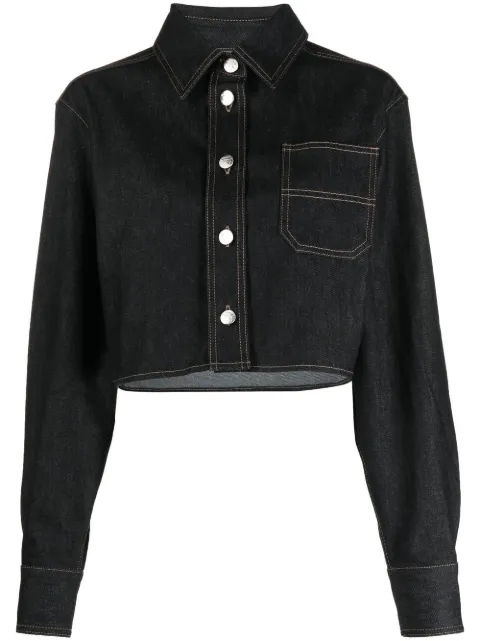 REMAIN cropped denim shirt Black RM2177