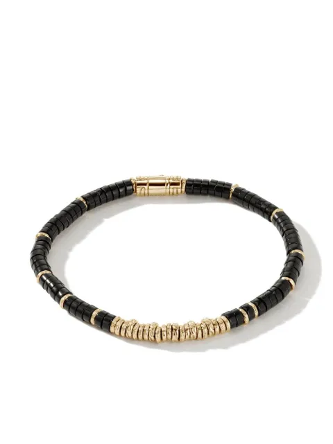 John Hardy 14kt yellow gold onyx beaded bracelet Black BUGGS900984BON