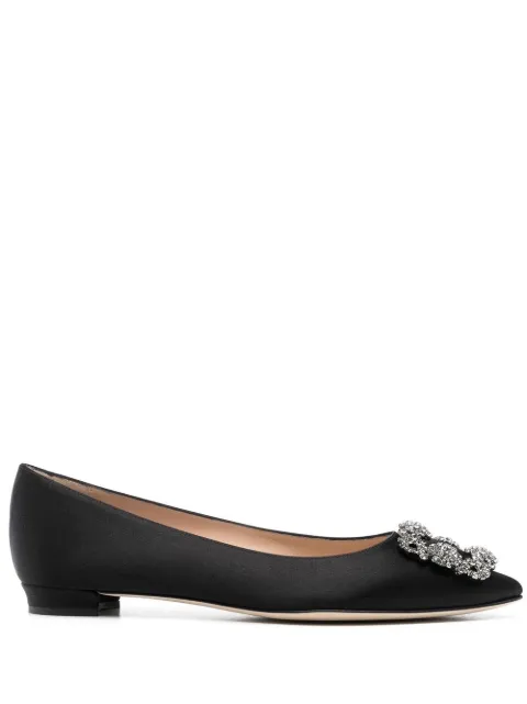 Manolo Blahnik Hangisi flat ballerina shoes Black 9XX0348