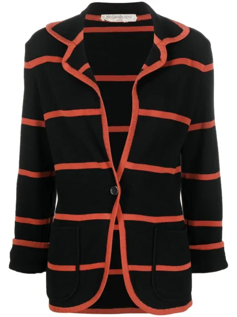 Saint Laurent Pre-Owned 1970s horizontal stripe blazer Black YVSR600B