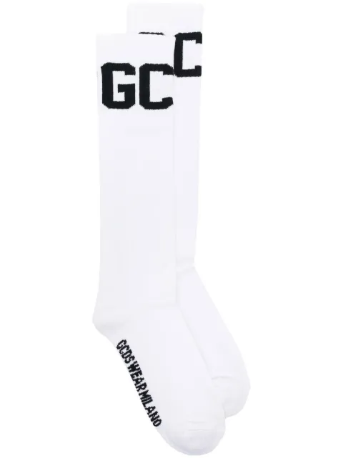 GCDS intarsia-knit mid-calf socks White SS23M550097