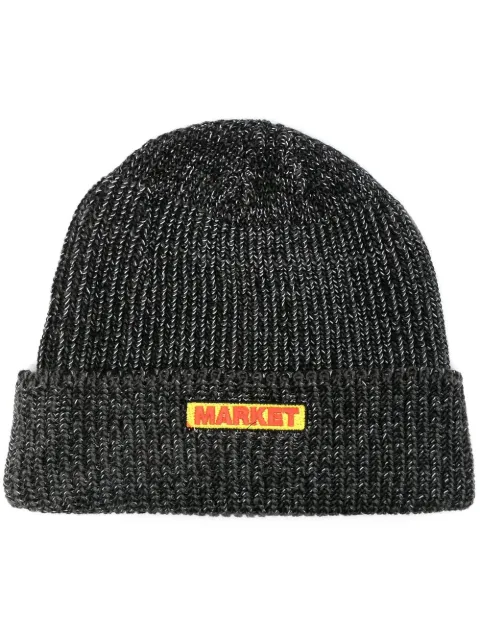 MARKET reflective-bar logo beanie Black 390000203PB