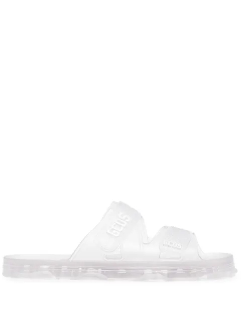 GCDS logo-detail open-toe slides Neutrals CC94M750082