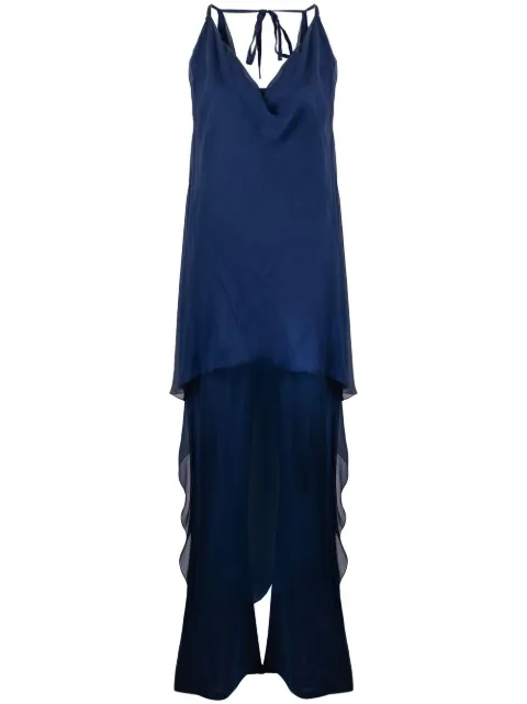 Alberta Ferretti sleeveless layered jumpsuit Blue AEF231U04341621