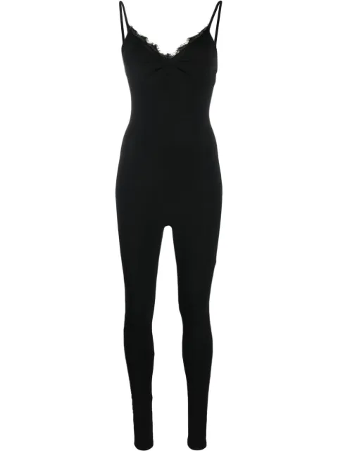 Atu Body Couture lace-trim sleeveless jumpsuit Black AT23194